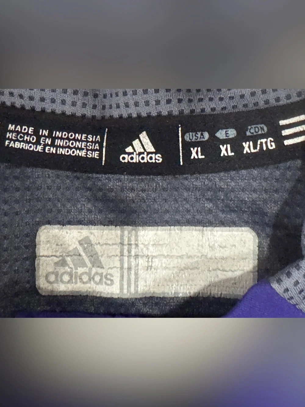 Adidas Climalite Quarter-Zip Short Sleeve Athletic Shirt in Deep Purple & Gray